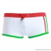 NRUTUP Men Brand Stripe Sexy Nylon Breathable Bulge Briefs Swimming Trunks White B07NJQ64RP